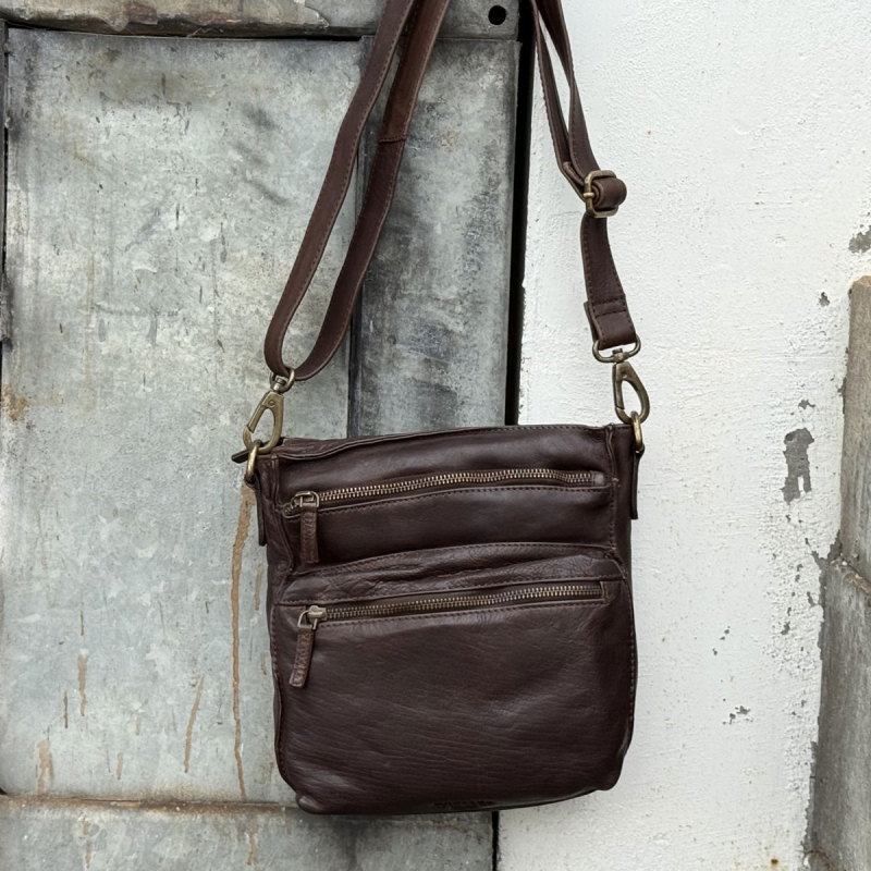 Brun alpha taske - Freja skind