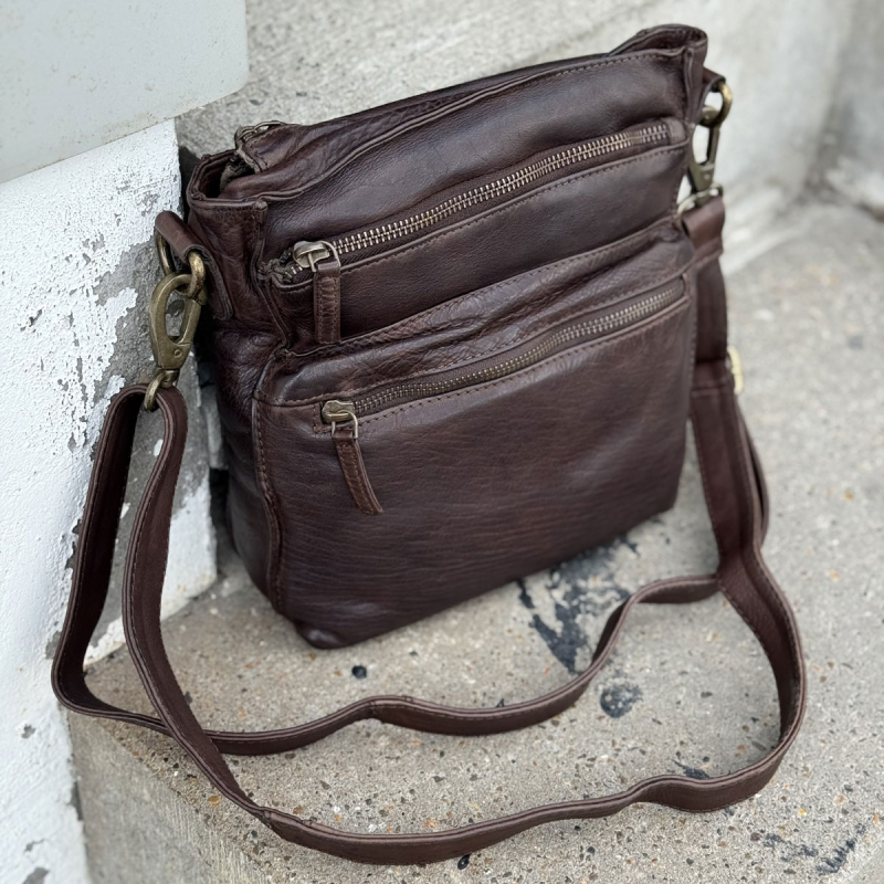 Brun alpha taske - Freja skind