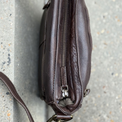 Brun alpha taske - Freja skind