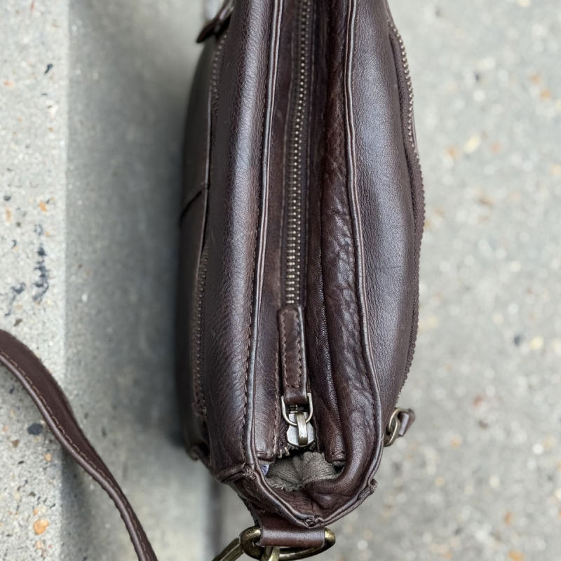 Brun alpha taske - Freja skind