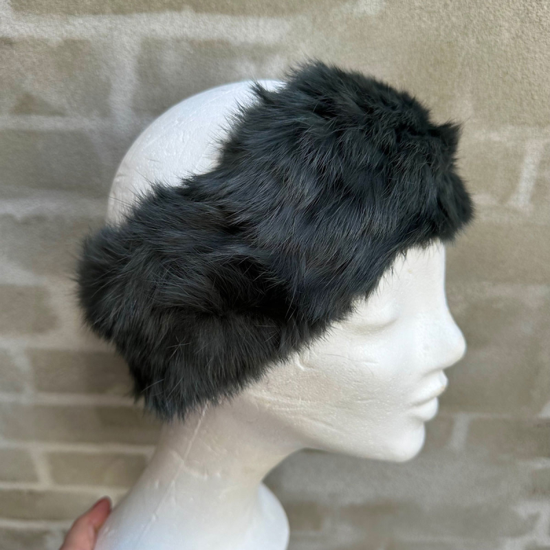 Grøn kaninpels pandebånd - 30617