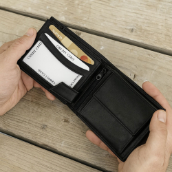 Oscar læderpung - herre- sort gedeskind - Freja skind