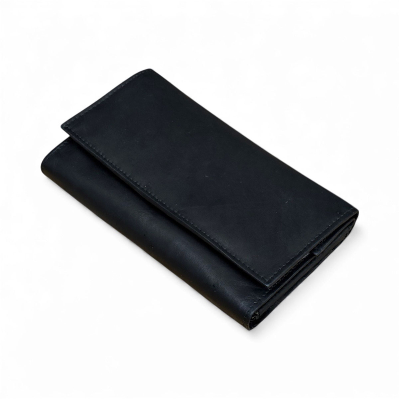 Enya damplånbok i mjukt svart kalvskinn - Leather design