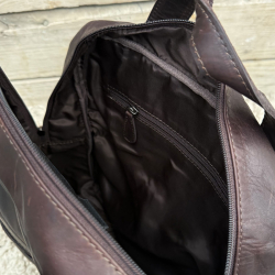 Rotterdam rygsæk i mørk brun bøffel - Leather design - Freja skind