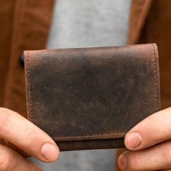 Mini pung i hunter brun læder - Buster fra Leather design