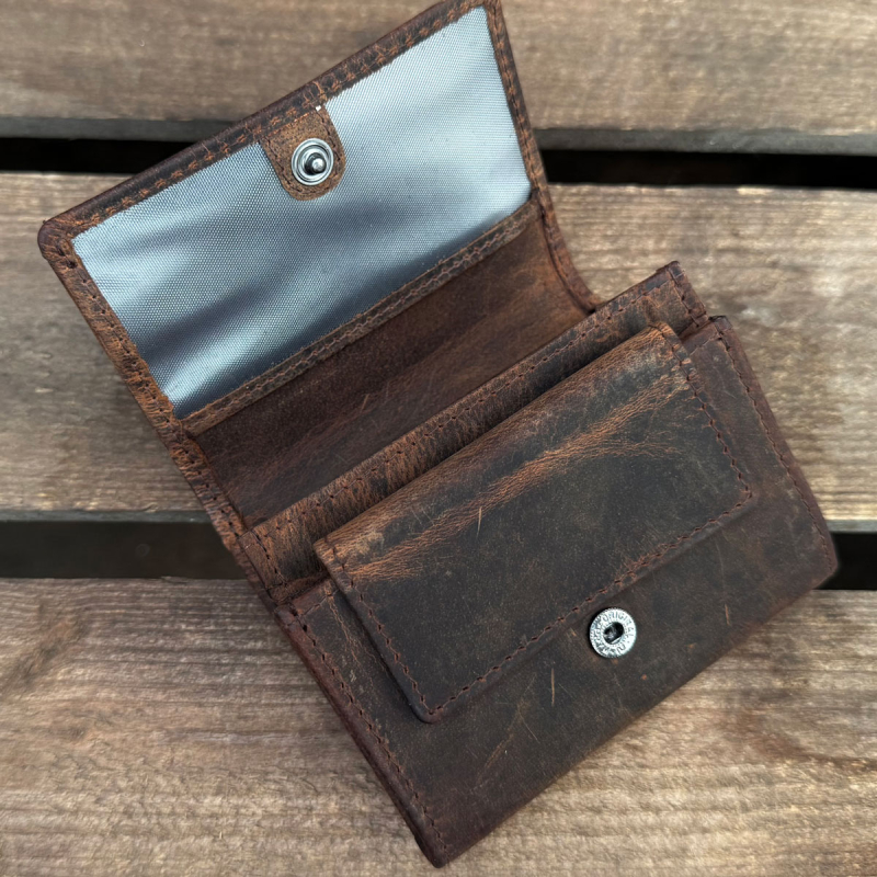 Mini pung i hunter brun læder - Buster fra Leather design