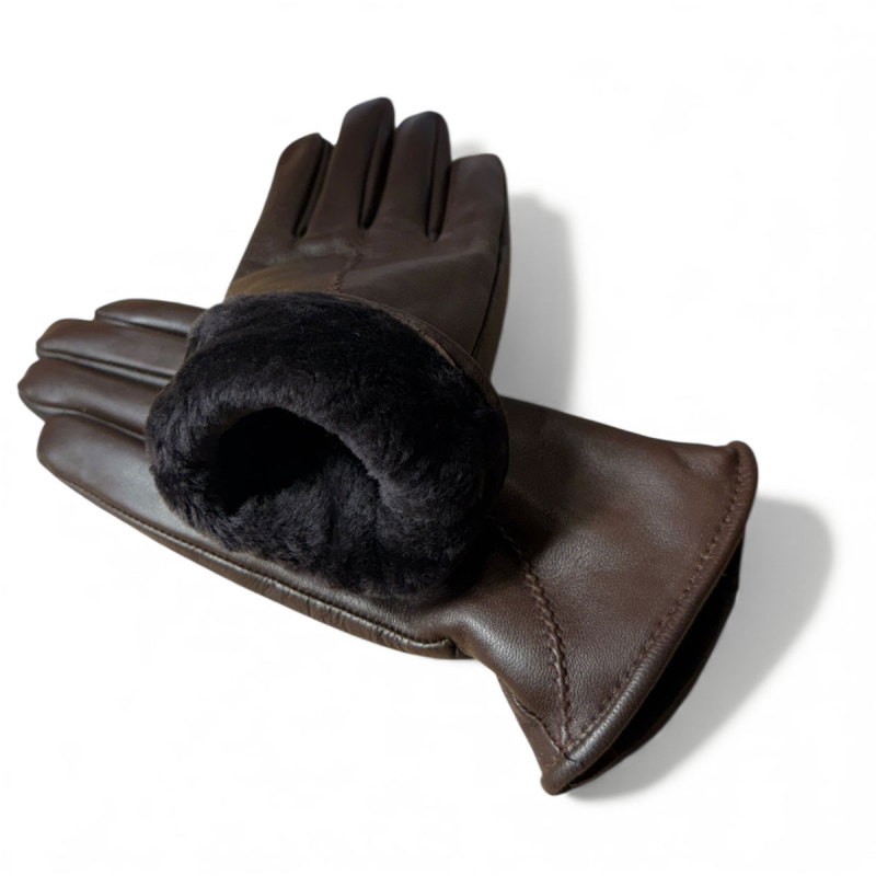 brun dame rulamshandske - Freja skind