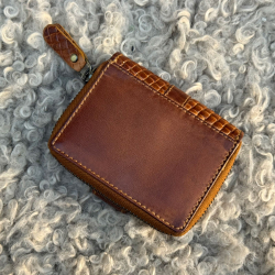 anne damepung i patineret cognac læder - Rfid beskyt - Leather design - Freja skind