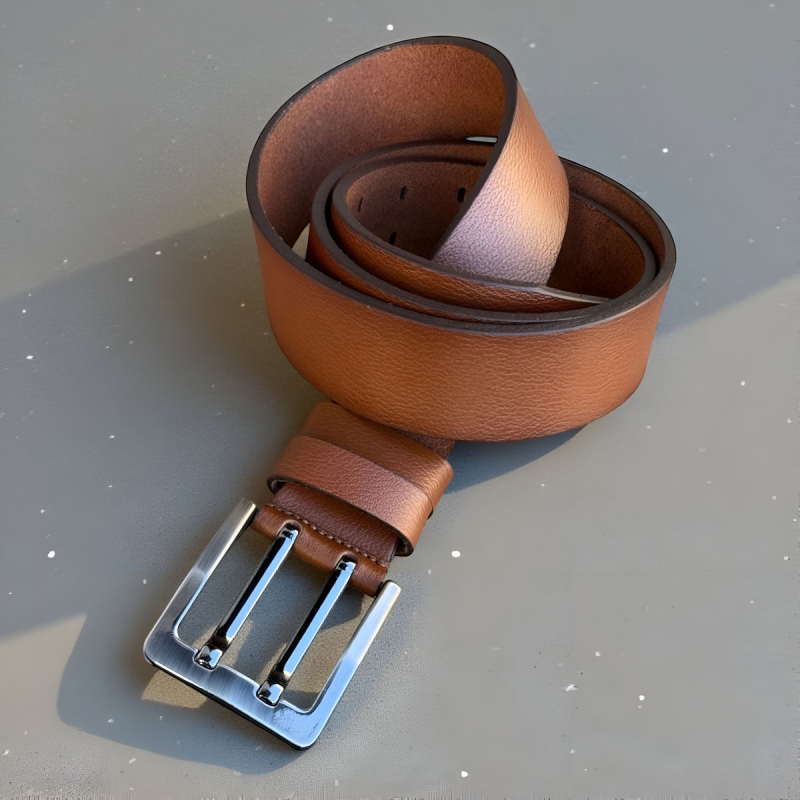 Texas lys cognac læderbælte i kernelæder - Freja skind