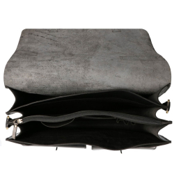 Sort oxford arbejdstaske - Retro stil - kraftig kernelæder - skolelærer  - Freja skind