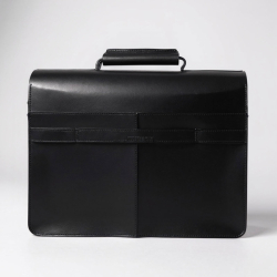 Sort oxford arbejdstaske - Retro stil - kraftig kernelæder - skolelærer  - Freja skind