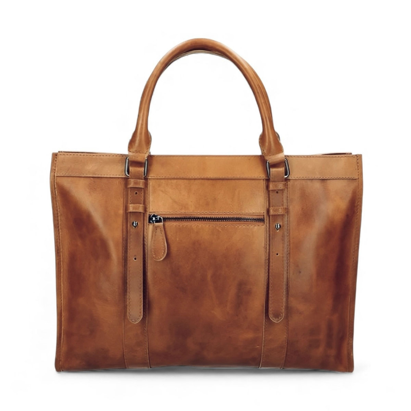 Pamela arbejdstaske i læder - cognac - UR 1215 Leather design - Freja skind
