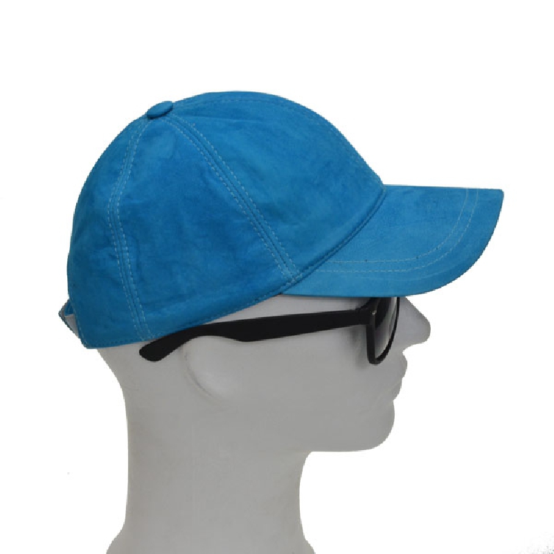 Herre ruskinds cap i turkis ruskind - Freja skind