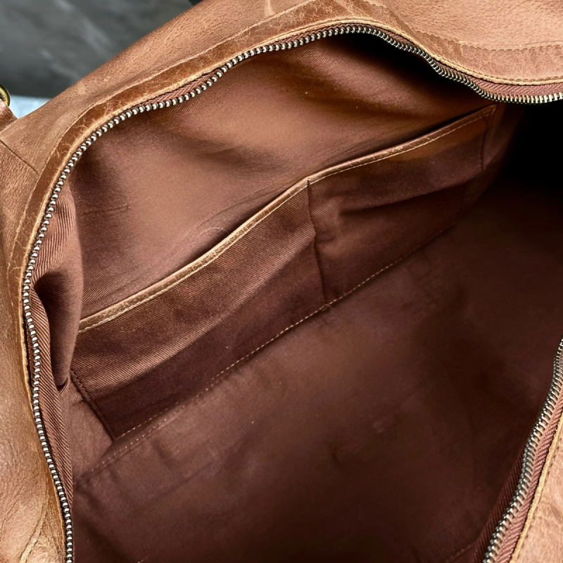 Cognac Malaga weekendtaske i bøffellæder - Freja skind