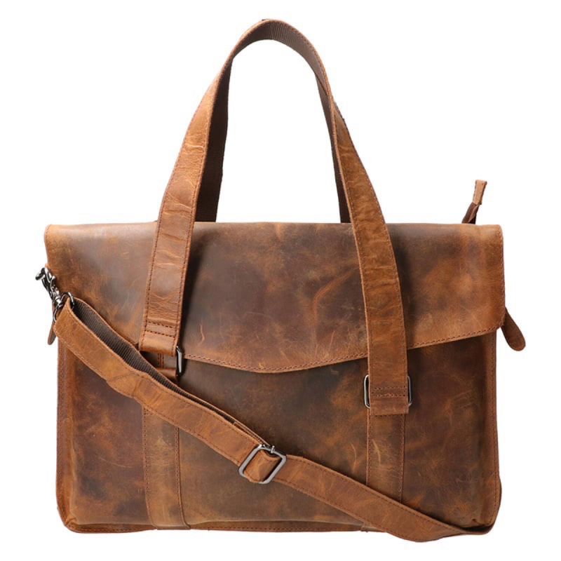 Denise arbetsväska för pc mm - Hunter brun buffel - Leather design