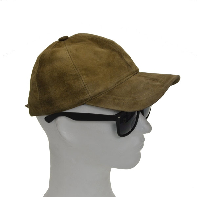 Grøn ruskinds cap - Freja skind