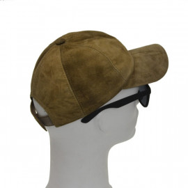 Grøn ruskinds cap - Freja skind