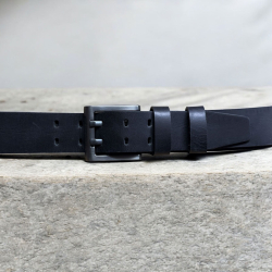 Sort herre læderbælte 40 mm - Texas  - Freja skind