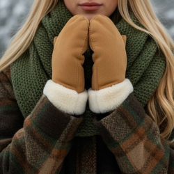 Kristie dame skindluffer - Merino lammeskind - Natures collection - NCF-1188