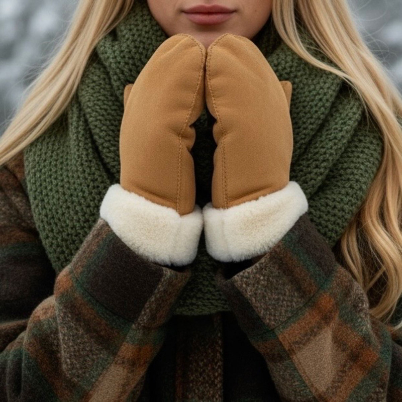 Kristie dame skindluffer - Merino lammeskind - Natures collection - NCF-1188