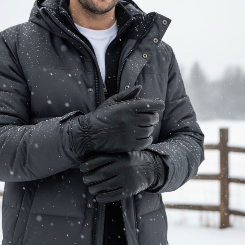 Sort Egil skindhandske herre - gaucho