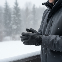 Sort Egil skindhandske herre - gaucho