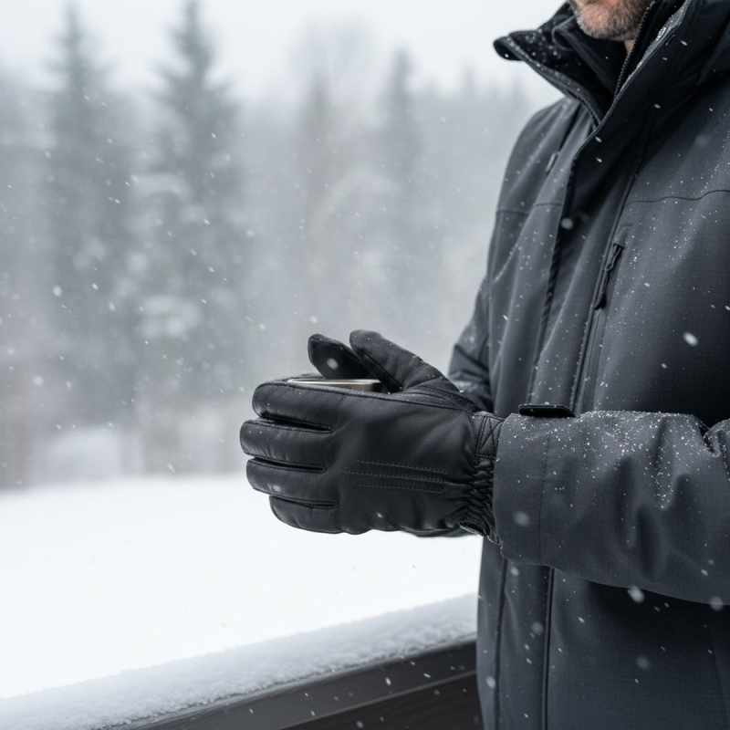 Sort Egil skindhandske herre - gaucho