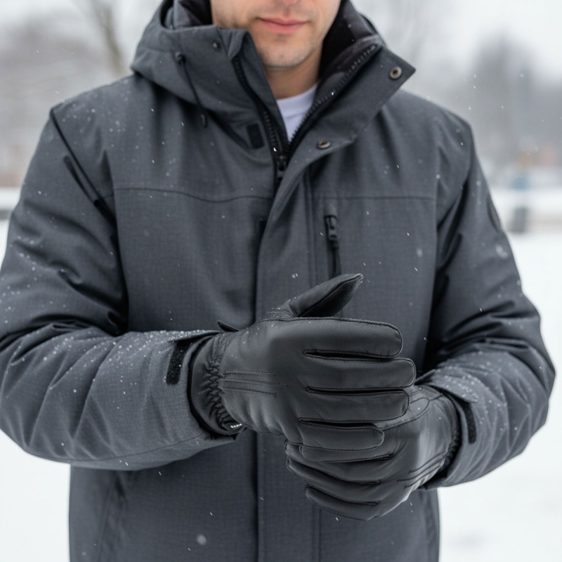 Sort Egil skindhandske herre - gaucho