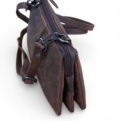 Petra skuldertaske i hunterbrun læder - Leather design - Freja skind