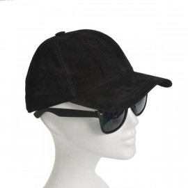 Sort ruskinds cap - Freja skind