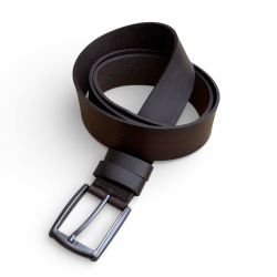 Lyon læderbælte i mørk brun kernelæder - unisex - Freja skind