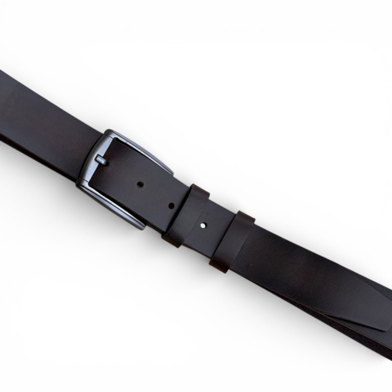 Lyon læderbælte i mørk brun kernelæder - unisex - Freja skind