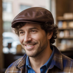 Varm brun Henry sixpence i blød lammeskind - Freja skind