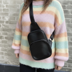 sort crossover taske i sort skind - Praktisk - Freja skind