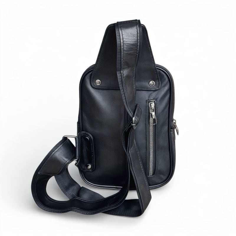 sort crossover taske i sort skind - Praktisk - Freja skind