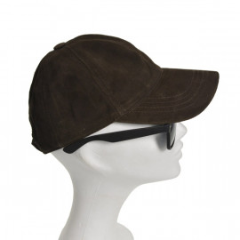 Dame ruskinds cap - mørk brun - Freja skind