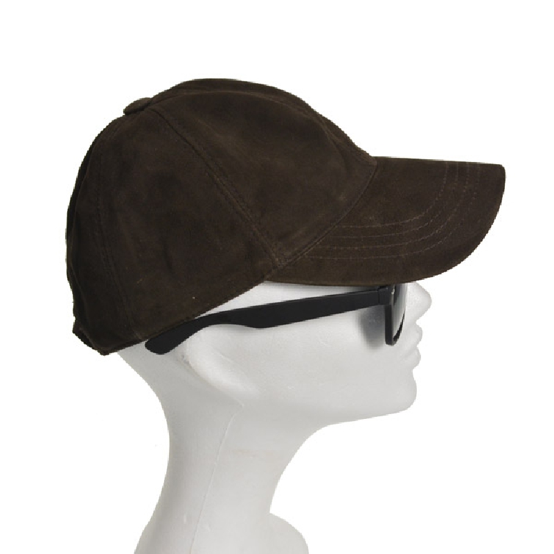 Dame ruskinds cap - mørk brun - Freja skind