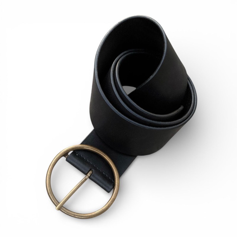 Terra taljebælte i sort kernelæder - Freja skind