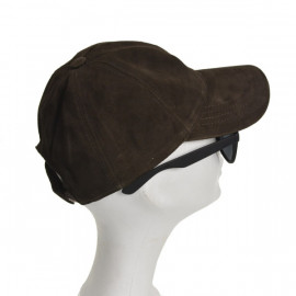 Dame ruskinds cap - mørk brun - Freja skind