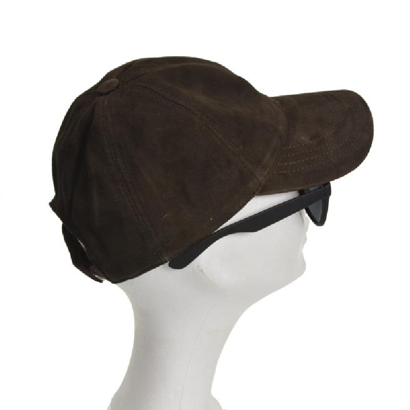 Dame ruskinds cap - mørk brun - Freja skind