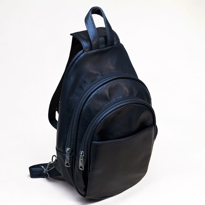 Alice rygsæk - sleekbag - crossbody - Blød sort skind - Freja skind