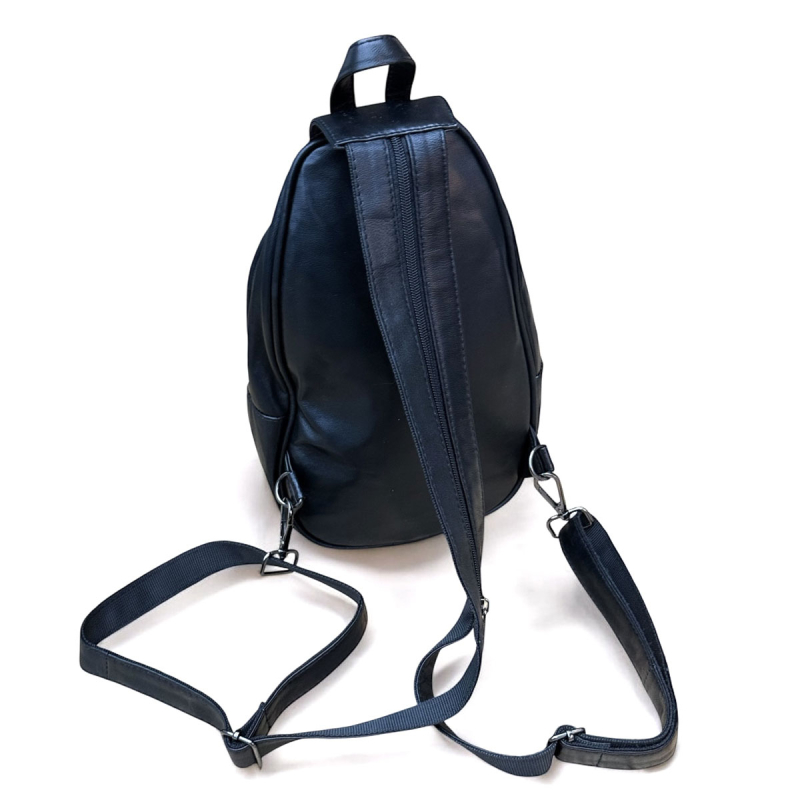 Alice rygsæk - sleekbag - crossbody - Blød sort skind - Freja skind
