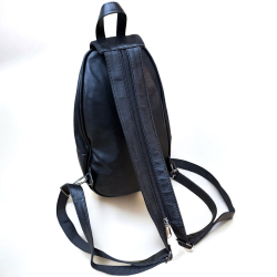 Alice rygsæk - sleekbag - crossbody - Blød sort skind - Freja skind