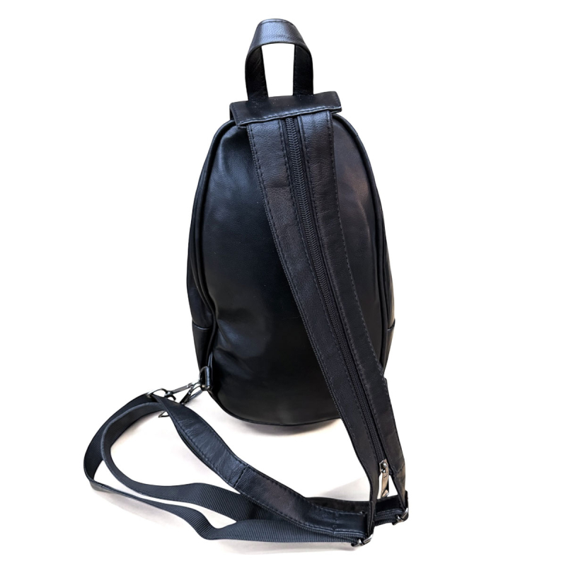 Alice rygsæk - sleekbag - crossbody - Blød sort skind - Freja skind