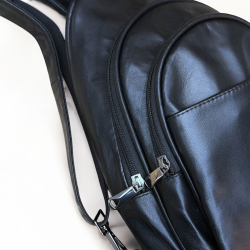 Alice rygsæk - sleekbag - crossbody - Blød sort skind - Freja skind