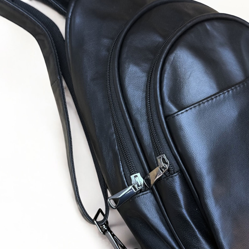 Alice rygsæk - sleekbag - crossbody - Blød sort skind - Freja skind