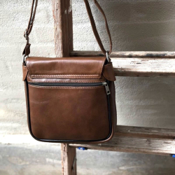 Doris dametaske i cognac lammeskind - Freja skind