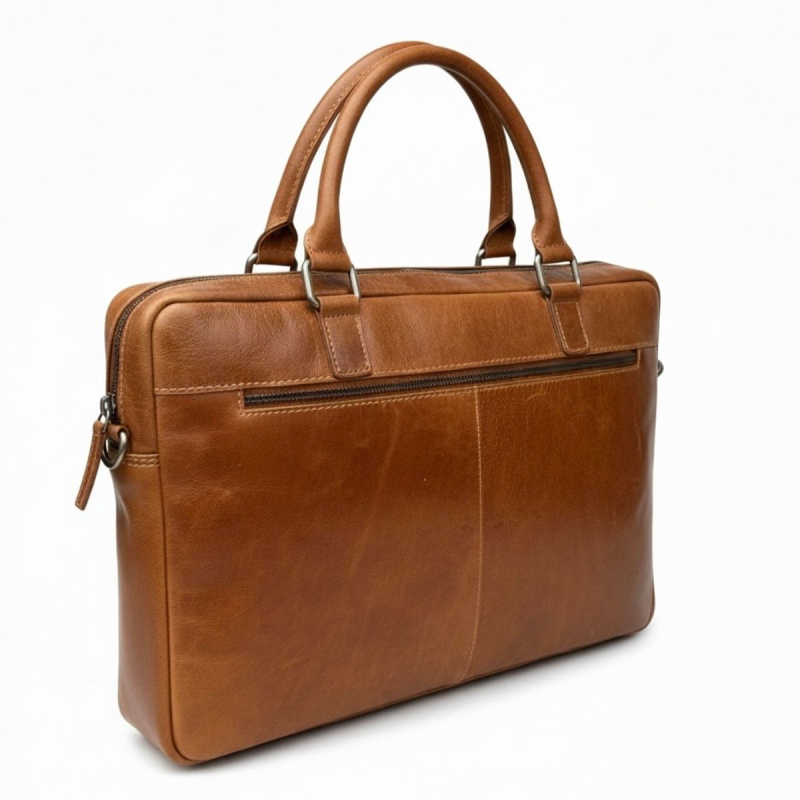 Titan computertaske i cognac bøffellæder - Montana - 272523