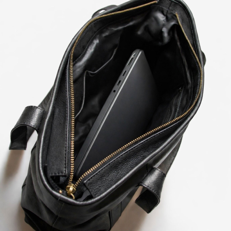 Jessi shopper i blød sort kalveskind - Tilbud - Treats - 282212