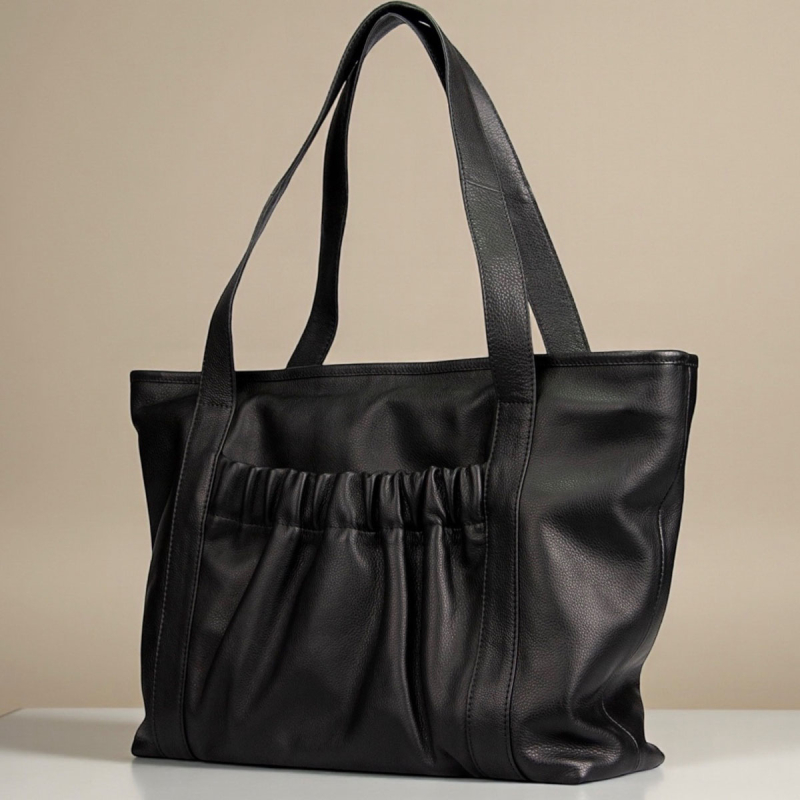 Jessi shopper i blød sort kalveskind - Tilbud - Treats - 282212